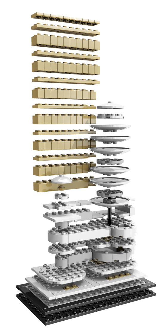 Eclaté du Solomon R - Guggenheim Museum à New York, États-Unis - Artiste : Adam Reed Tucker - Collection : LEGO Architecture