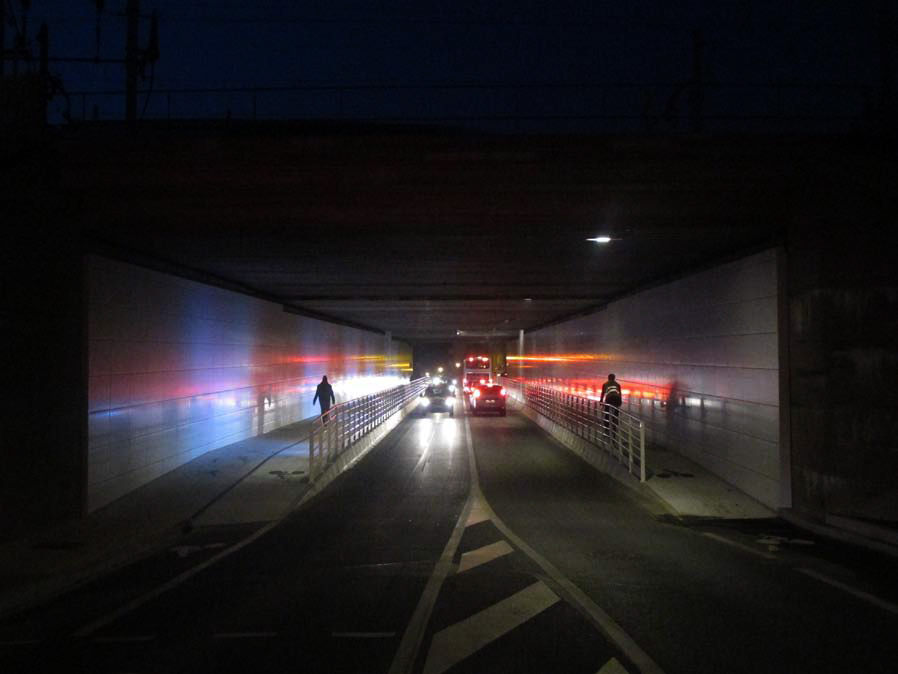 Tunnel du pont Noir, Angers, France - Conception lumière et photo : Atelier Emergence