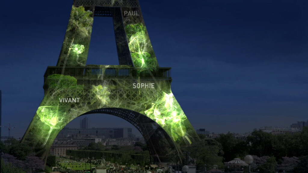 1 Heart 1 Tree - Phase 2 - Tour Eiffel, Paris, France - Illustration : Naziha Mestaoui
