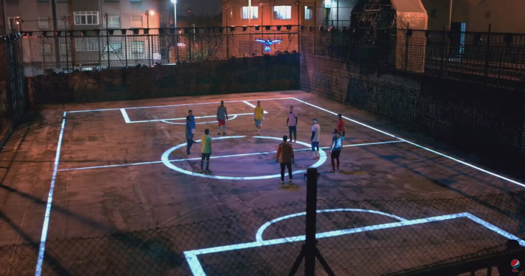 Drone Football, extrait-de la vidéo © Pepsi Max