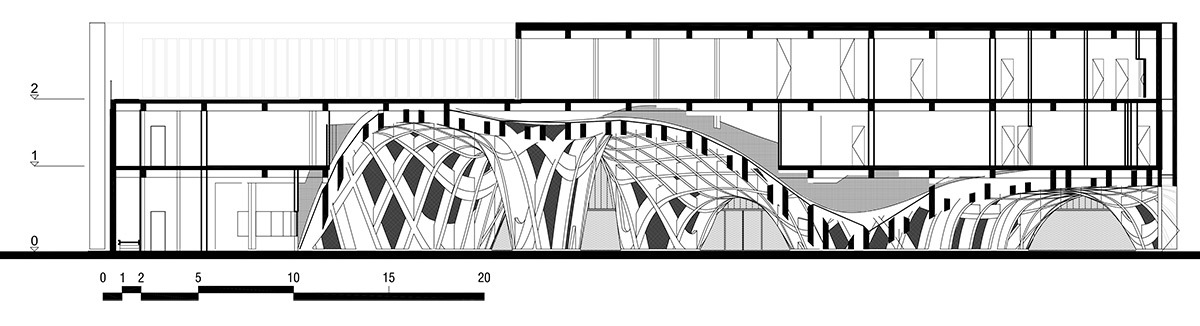 Expo 2015, Pavillon France, Milan, Italie - Coupe transversale © XTU Architects