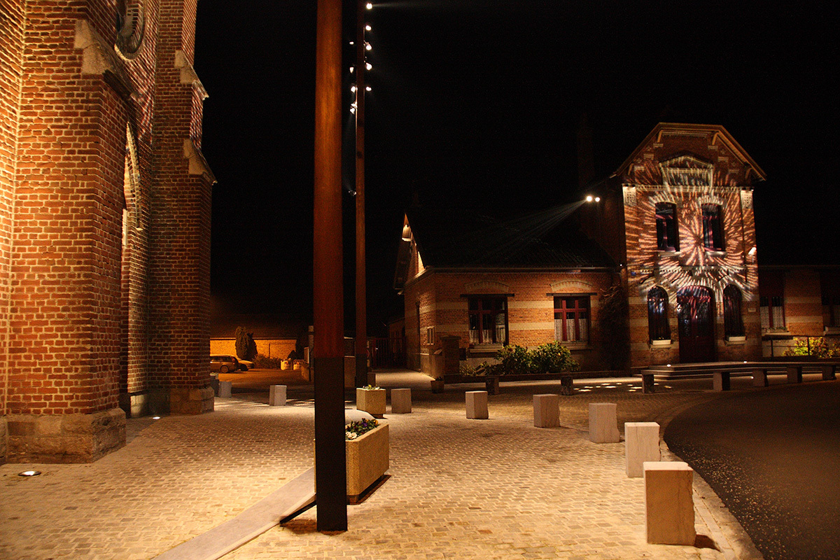 Centre-bourg d'Hamel - Conception lumière et photo : Stéphane Servant, Atelier S²