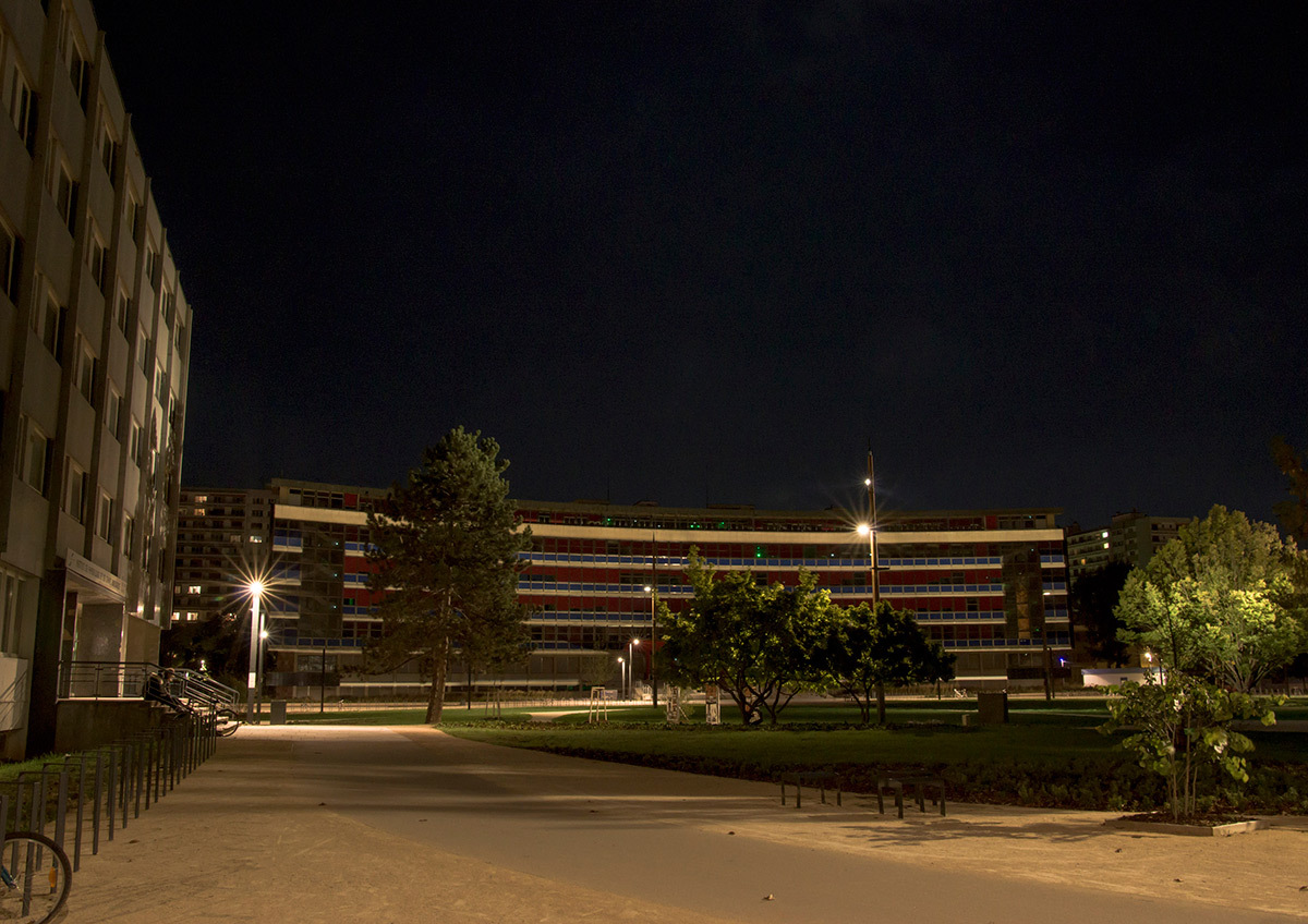 Touches de lumière sur les allées - Parc de université de Strasbourg © Charles Vicarini