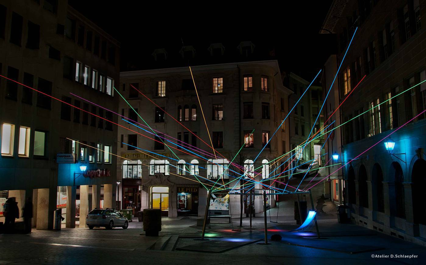 Balancez les lumières, Place de la Louve, Lausanne © Atelier D. Schlaepfer