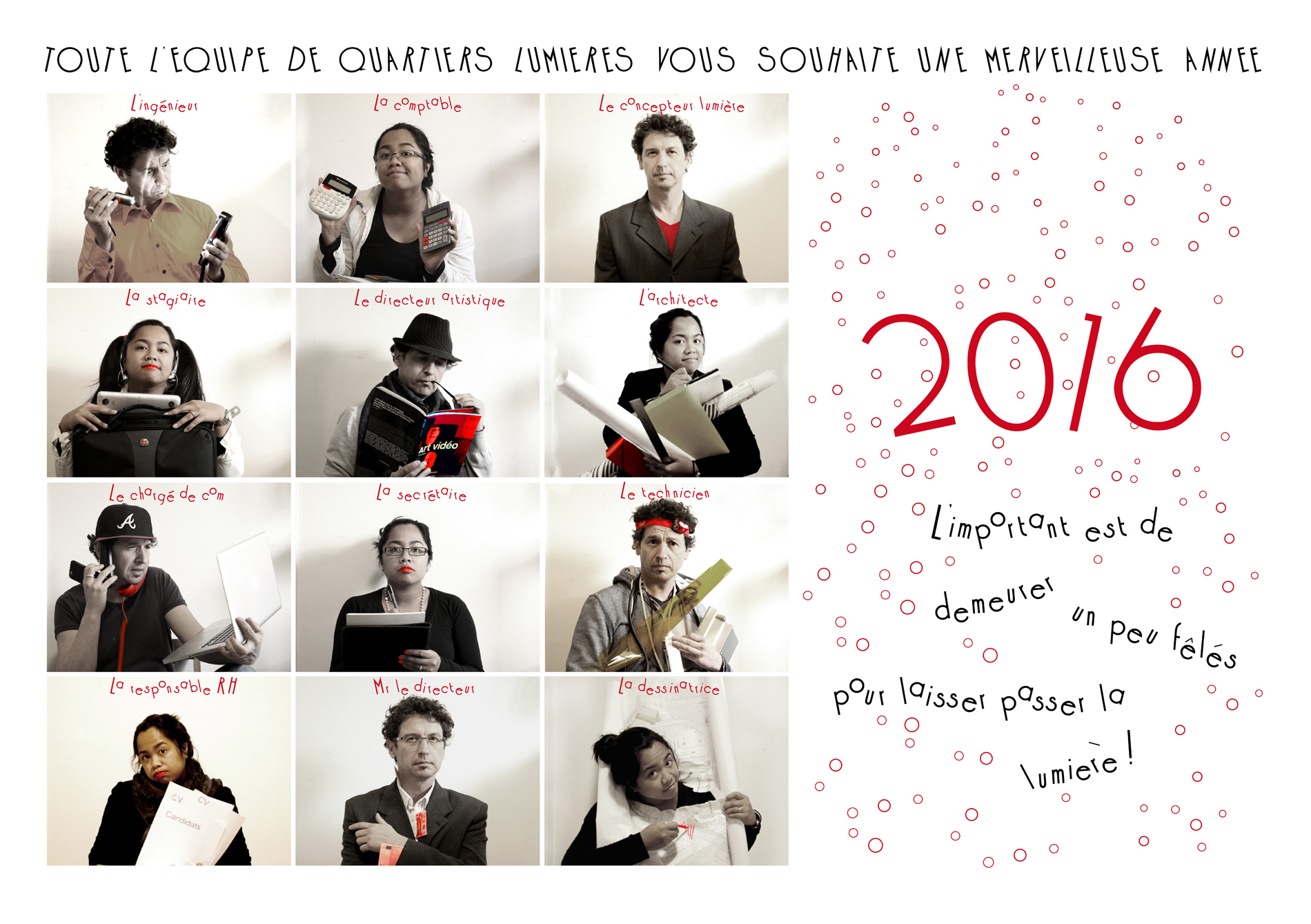 Carte de voeux 2016 © Quartiers Lumières