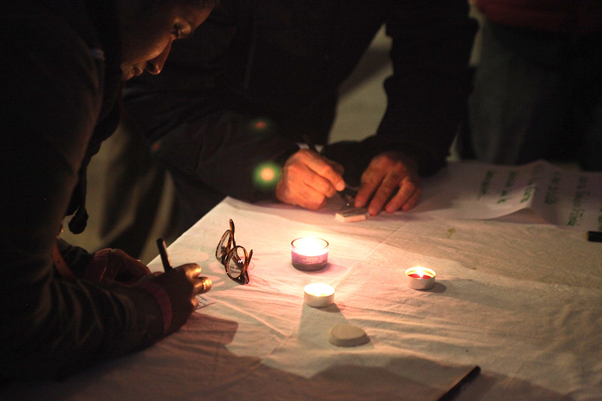 Light My Prayer, église Saint-Bonaventure, Lyon, France - 8 décembre 2015 - Ecriture intensions © Hack My Church
