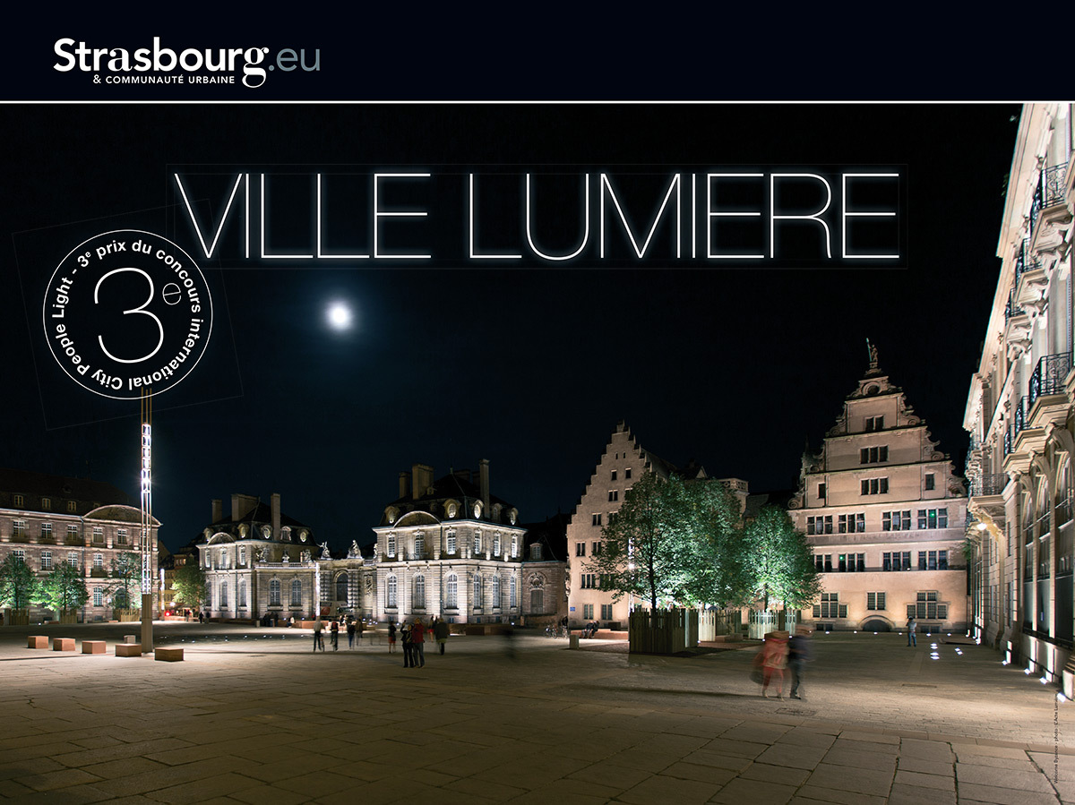 Campagne de communication suite au concours CPL 2014, Place du château, Strasbourg, France - Photo : L'Acte Lumière
