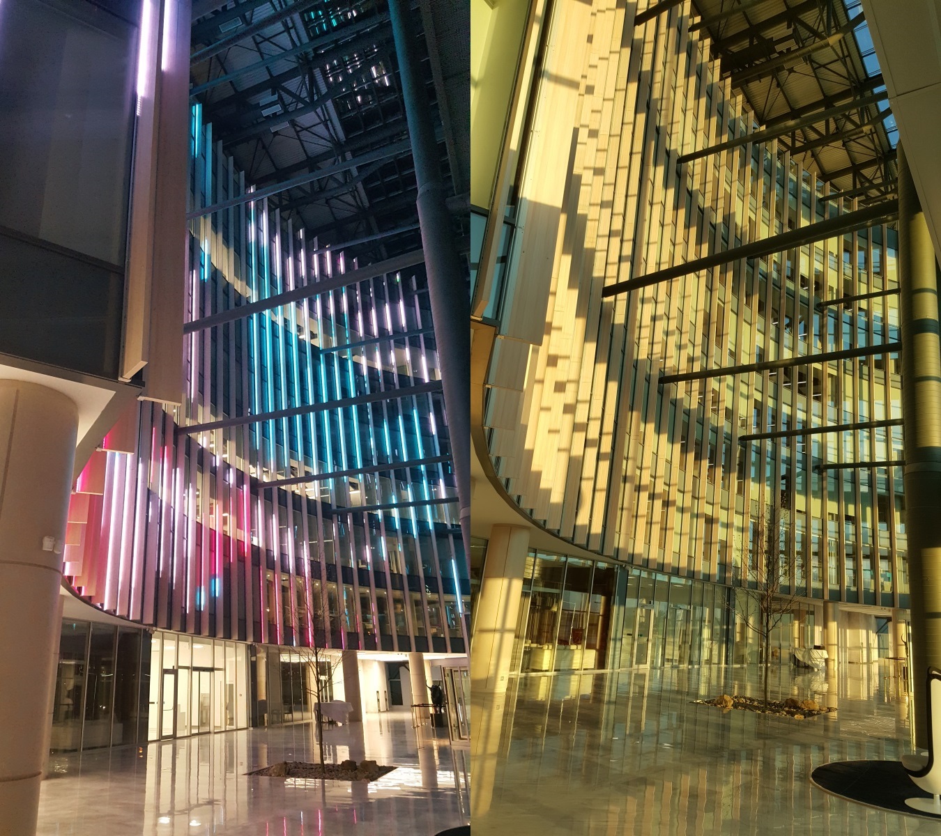 ForteBank, Astana, Kazakhstan - Vue de la structure lumineuse dans l'atrium - Conception et image : Alexandre Kolinka