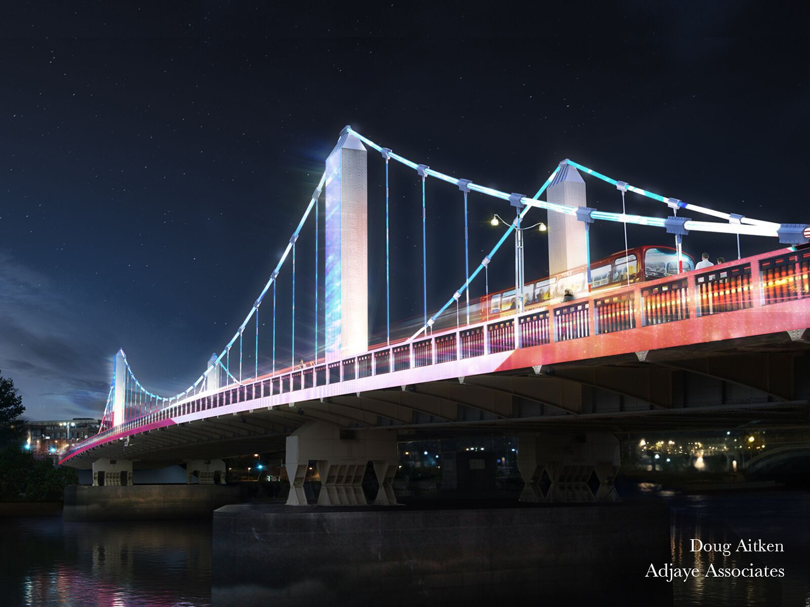 Doug Aitken - 'Lightstream' Chelsea Bridge, London, UK © MRC and Adjaye Associates