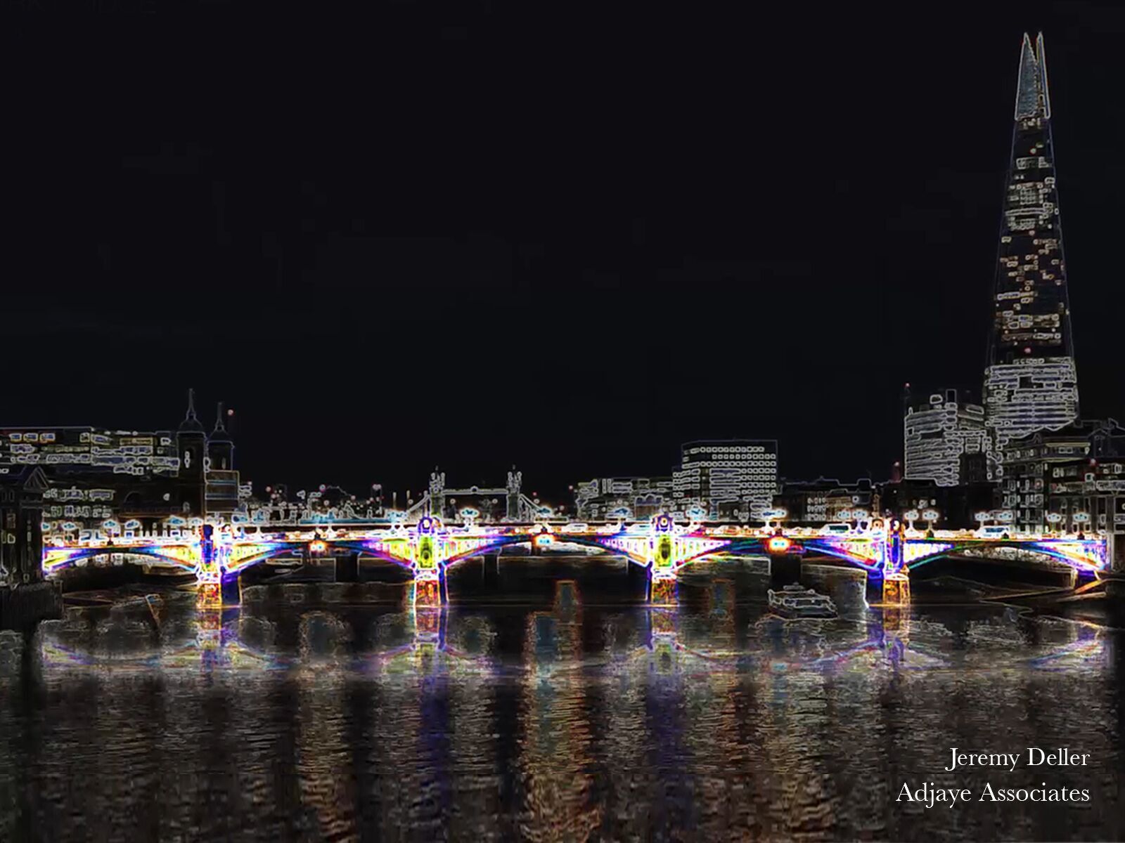 Jeremy Deller - 'Day Glow Bridge' Southwark Bridge, London, UK © MRC and Adjaye Associates