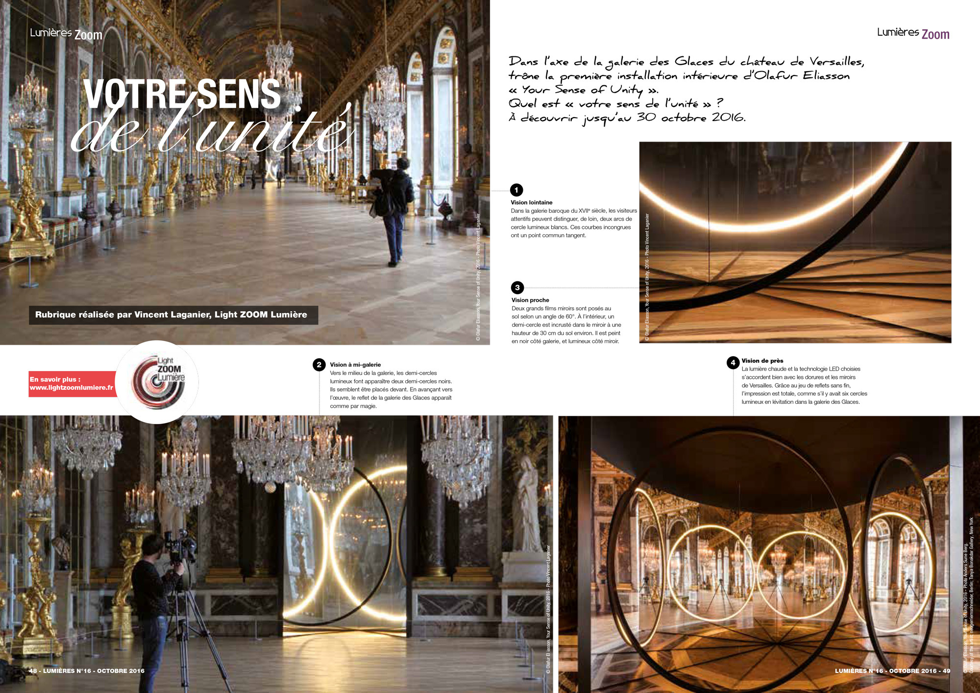 Lumières, octobre 2016, no-16 - Votre sens de l'unité, par Light ZOOM Lumière, page 48-49 - Edition 3e medias