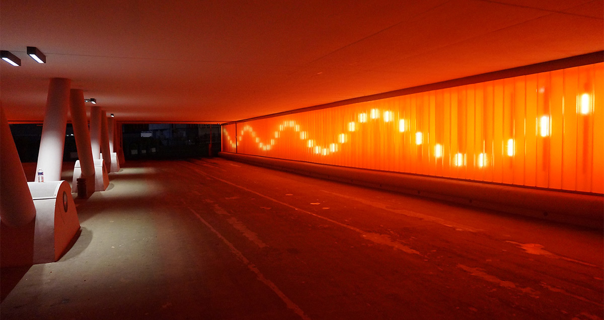 Tunnel Renan, parc des expositions de la porte de Versailles, Paris, France - Conception lumière et photo : Seulsoleil