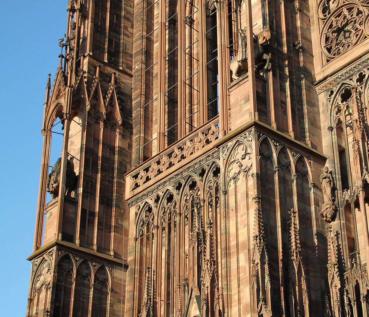 Cathédrale Notre-Dame, Strasbourg, France - détail de la façade vue de jour © Vincent Laganier