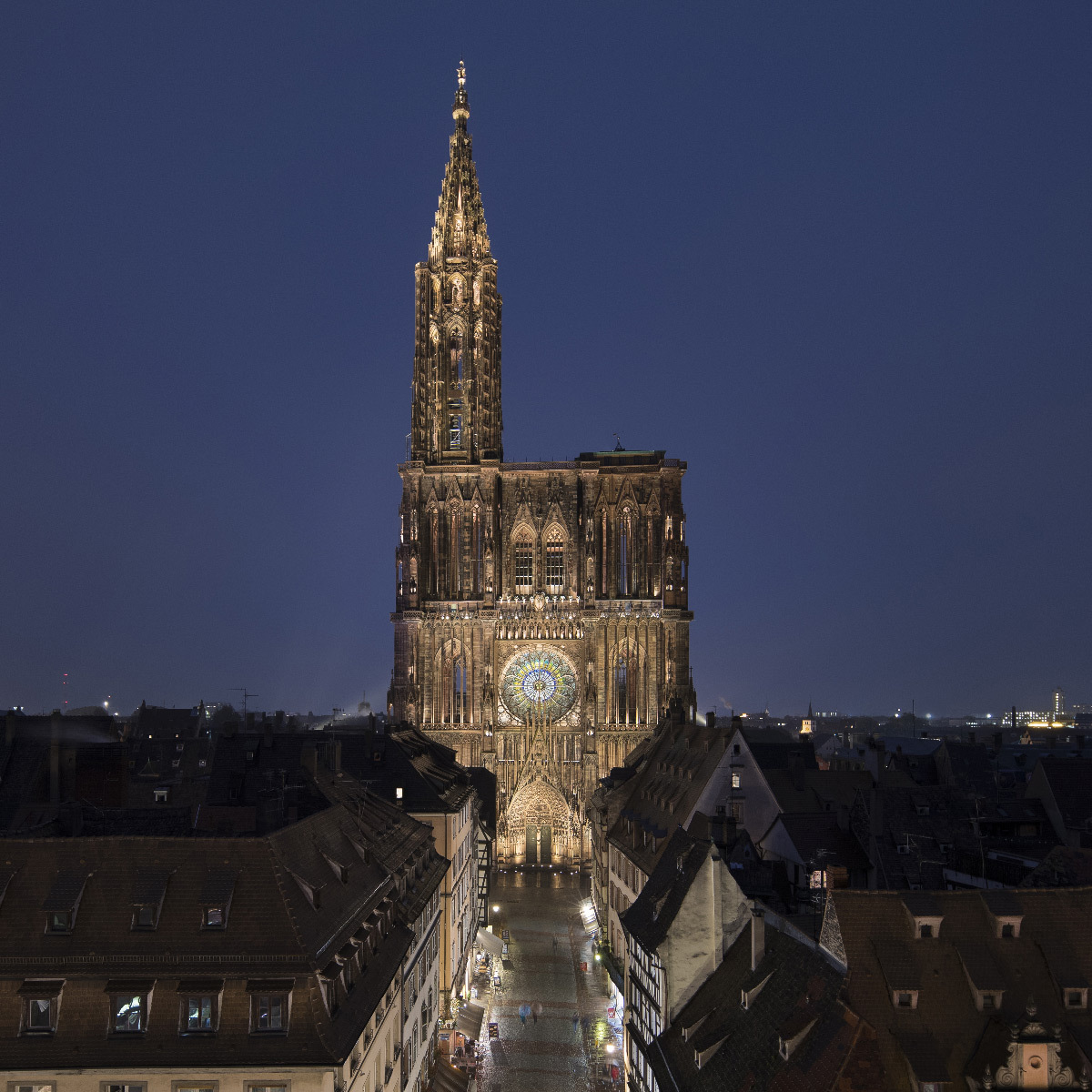 Cathédrale Notre-Dame de Strasbourg, France - Conception lumière : L'Acte Lumière © Xavier Boymond, Novembre 2016