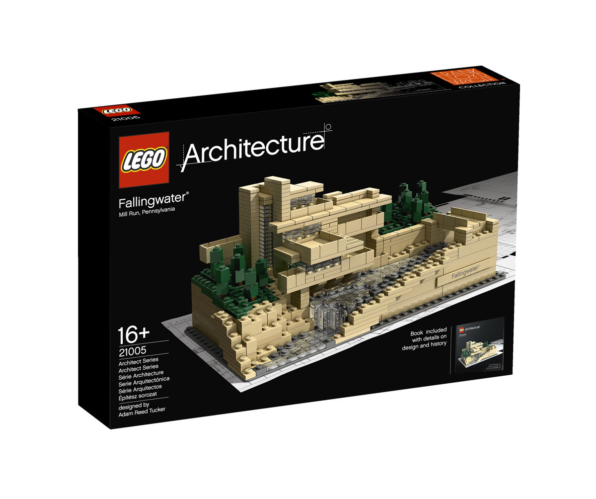 Boite de la Fallingwater de Frank Lloyd Wright à Mill Run, Pennsylvanie, États-Unis - Artiste : Adam Reed Tucker - Collection : LEGO Architecture