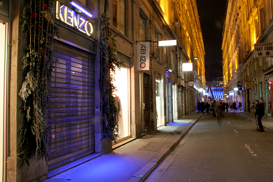 Inauguration 4 décembre 2013 du démonstrateur d'éclairage de commerce, rue ancienne Préfecture, Lyon, France © Vincent Laganier