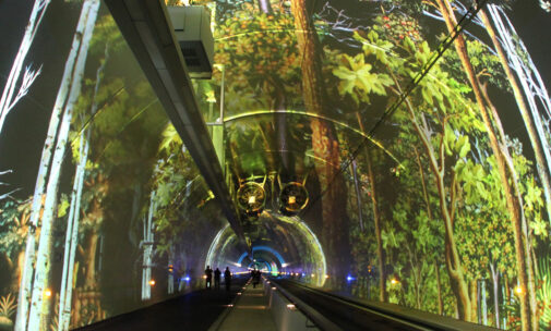 Tube modes doux, Lyon, France, Europe - Scénographie et images Skertzo - Photo Vincent Laganier