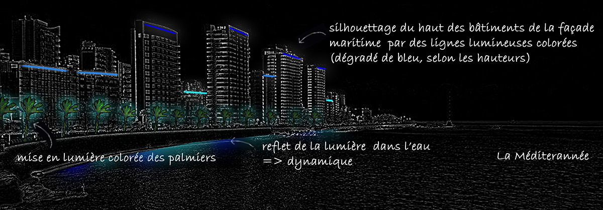 Concept des nouvelles ambiances lumineuses de Beyrouth