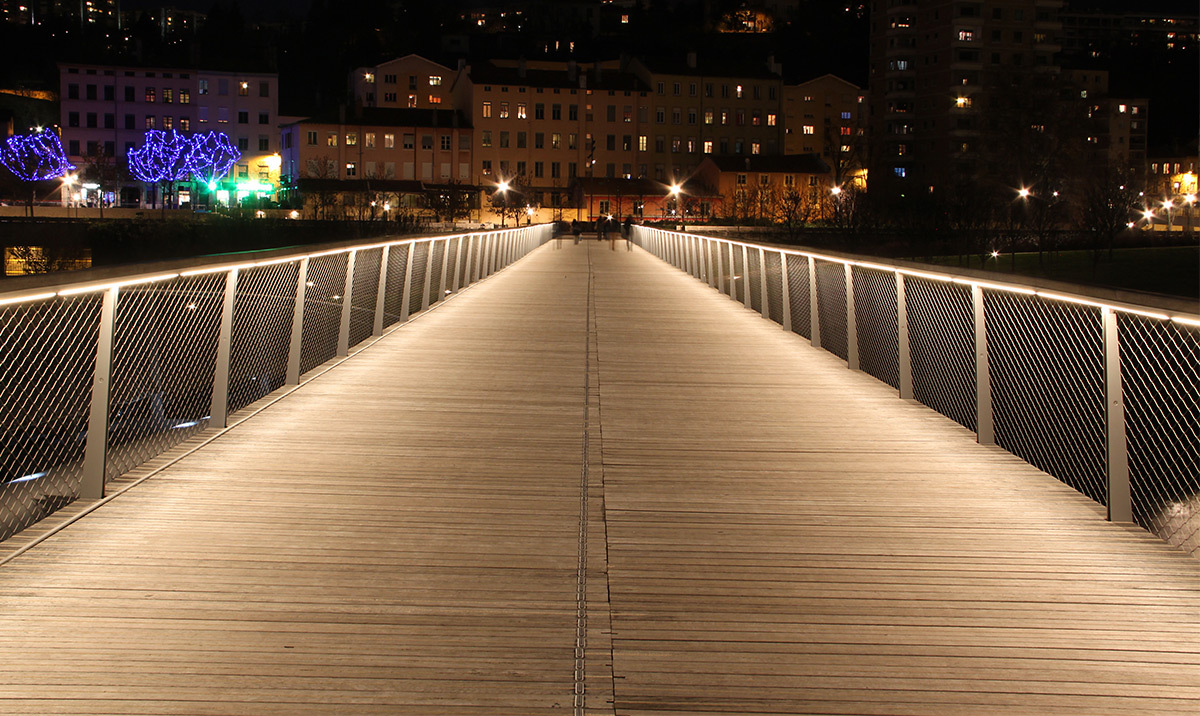 Détection en éclairage - Passerelle de la Paix, Lyon