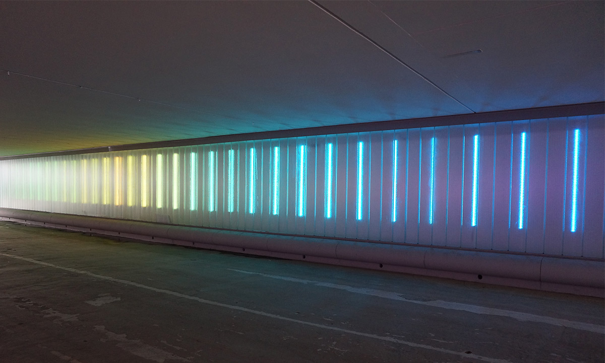 Tunnel Renan, parc des expositions de la porte de Versailles, Paris, France - Conception lumière et photo : Seulsoleil