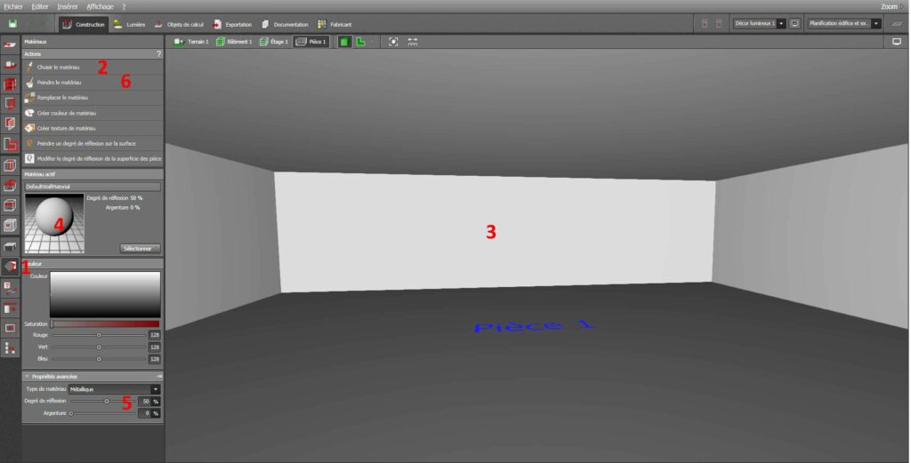 Gestion des textures et matériaux dans DIALux evo