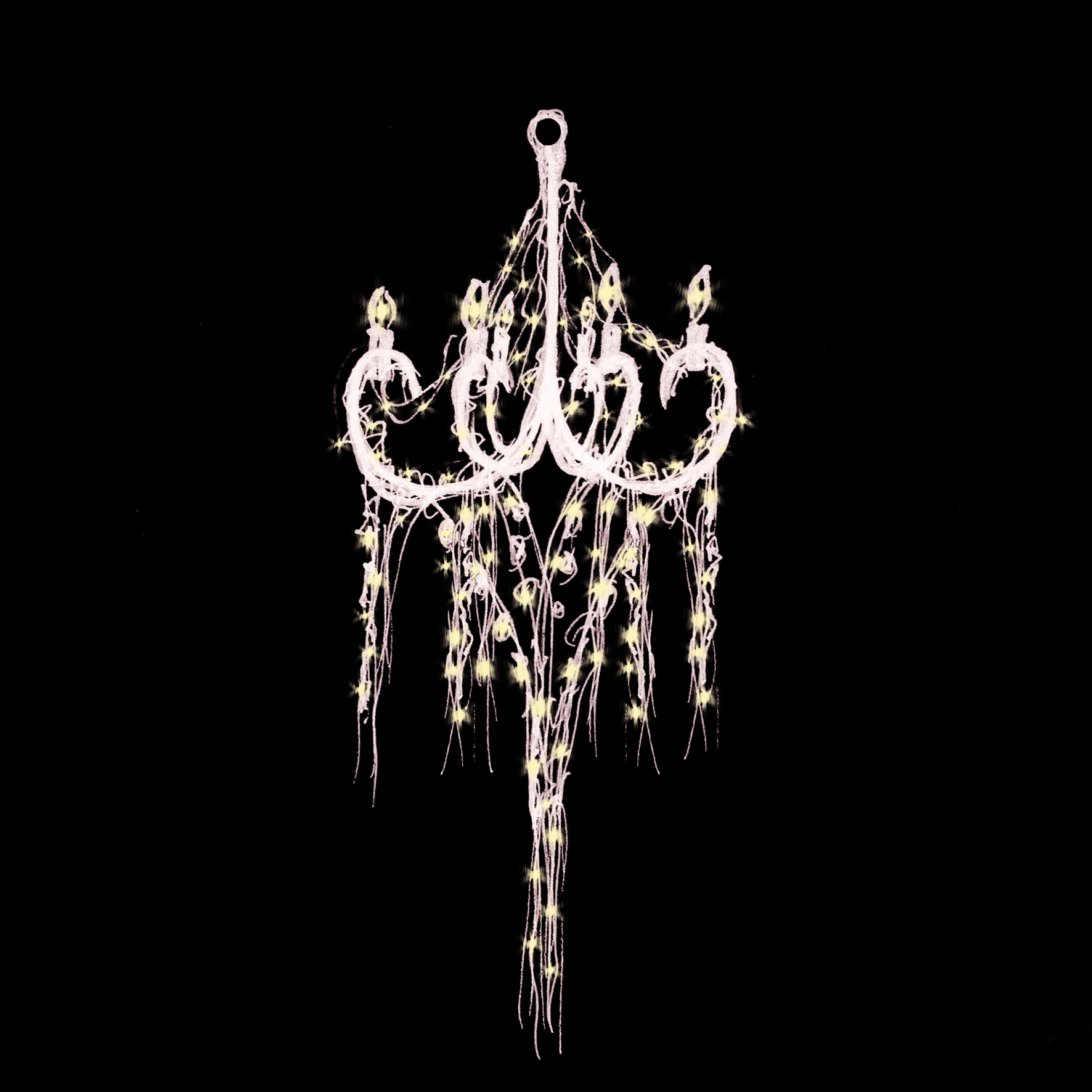 Dessin du lustre-chandelier Open lounge - de nuit - Conception lumière et dessin : Géraud Périole