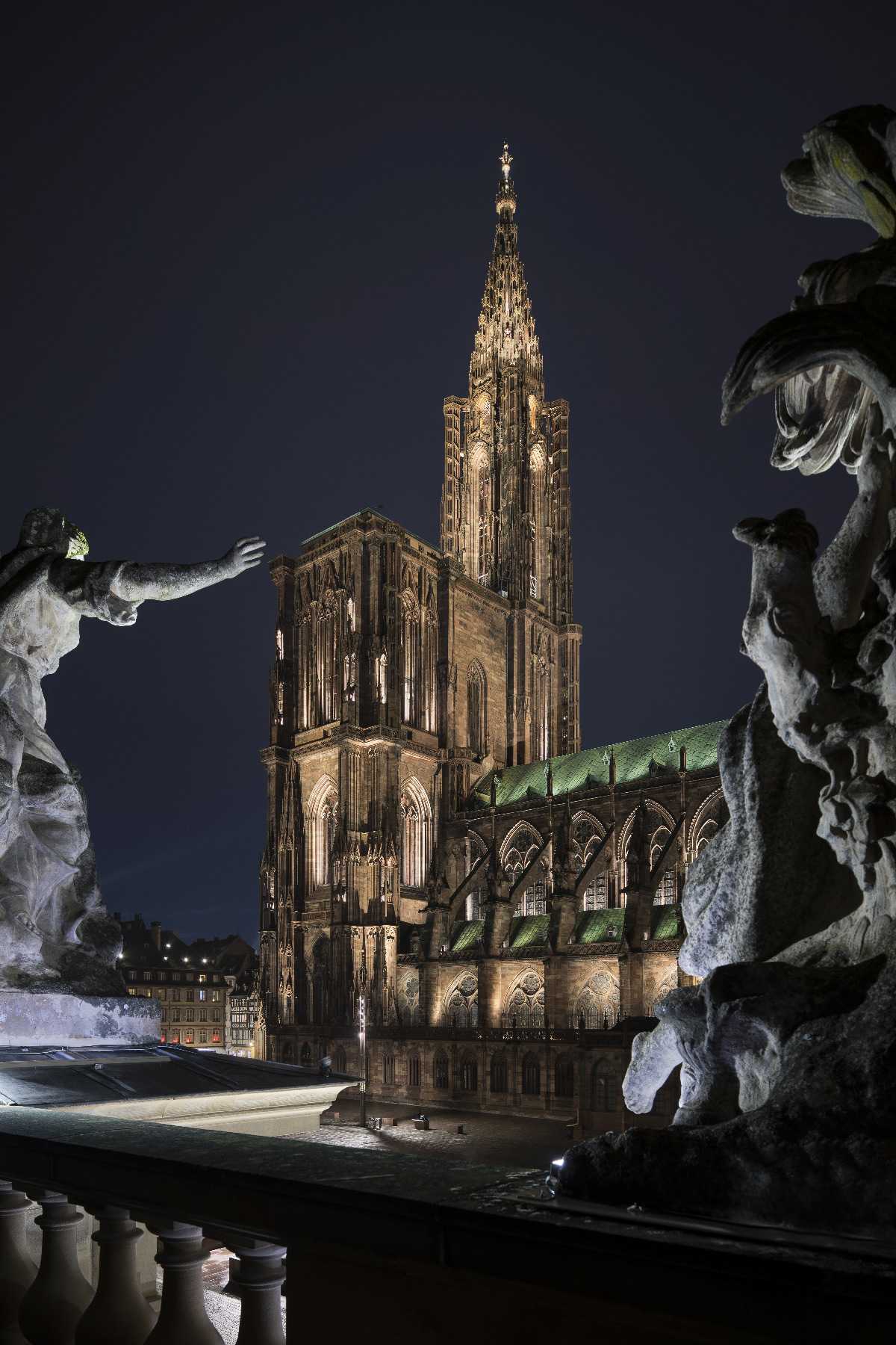 Cathédrale Notre-Dame de Strasbourg, France - Conception lumière : L'Acte Lumière © Xavier Boymond, Novembre 2016