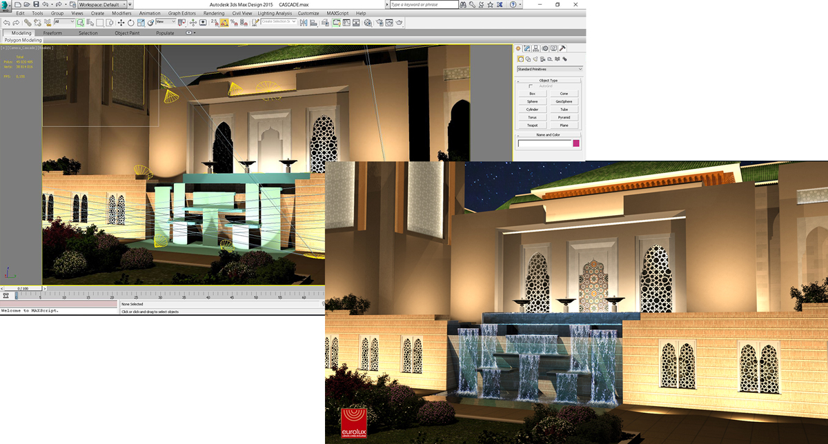 Projet d’éclairage architectural sur 3ds Max - simulation lumière 3D
