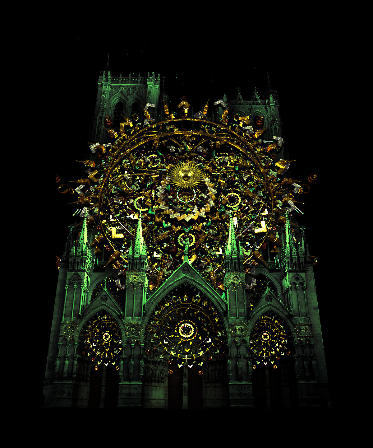 Chroma, cathédrale-Notre-Dame, Amiens, France - Spectacle Spectre Lab pour Amiens Métropole