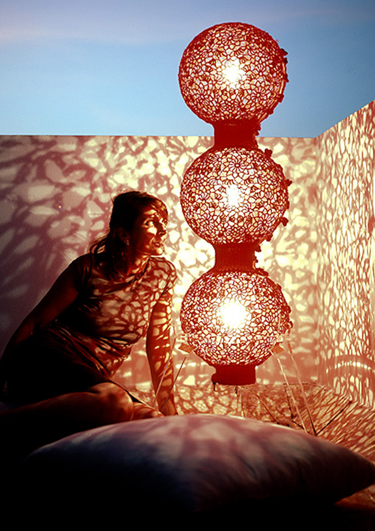 Série lumière Stocking - lampe suspendue en tricot © Caï Light