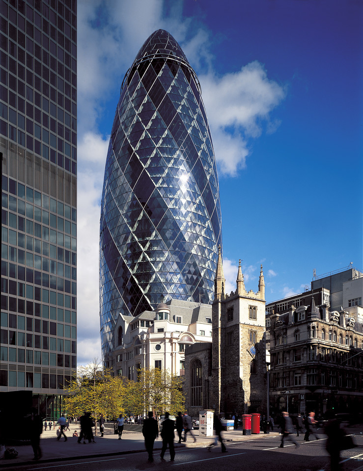 Swiss-RE de Londres, architecture de Foster + Partners