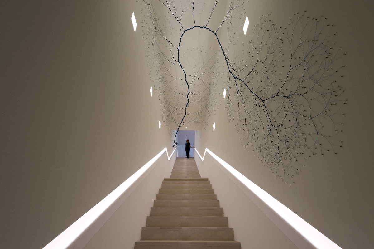 Conception lumière en éclairage intérieur dans un escalier