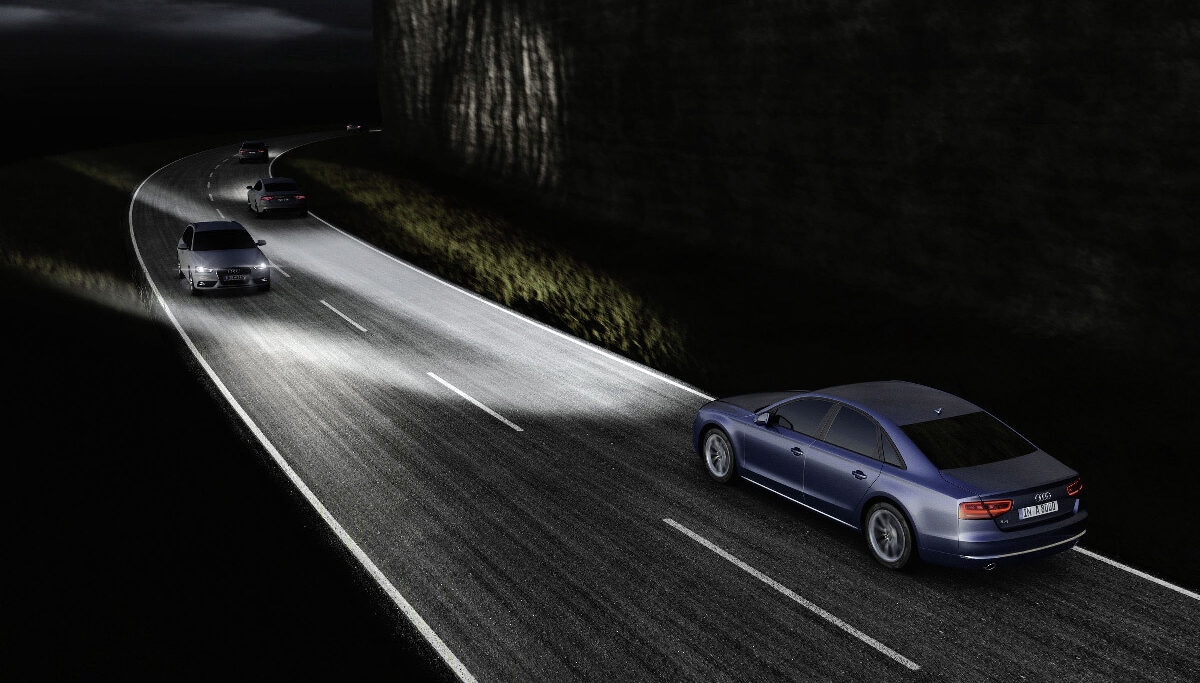 Audi Matrix LED, phare intelligent en éclairage routier
