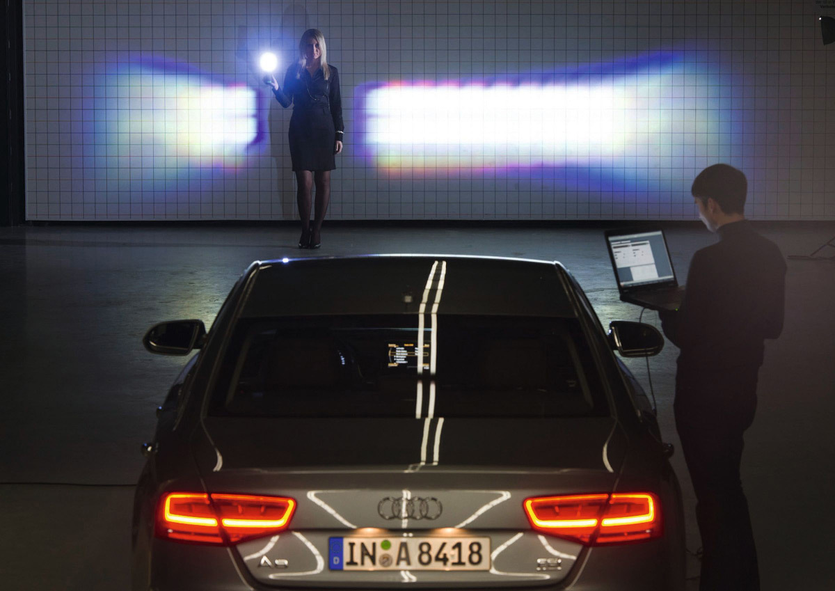 Test en soufflerie LED Matrix Beam sur une voiture