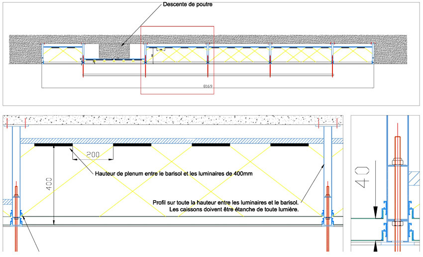 Fondation Carmignac, plafond lumineux - Concepteur lumière : Les éclaireurs