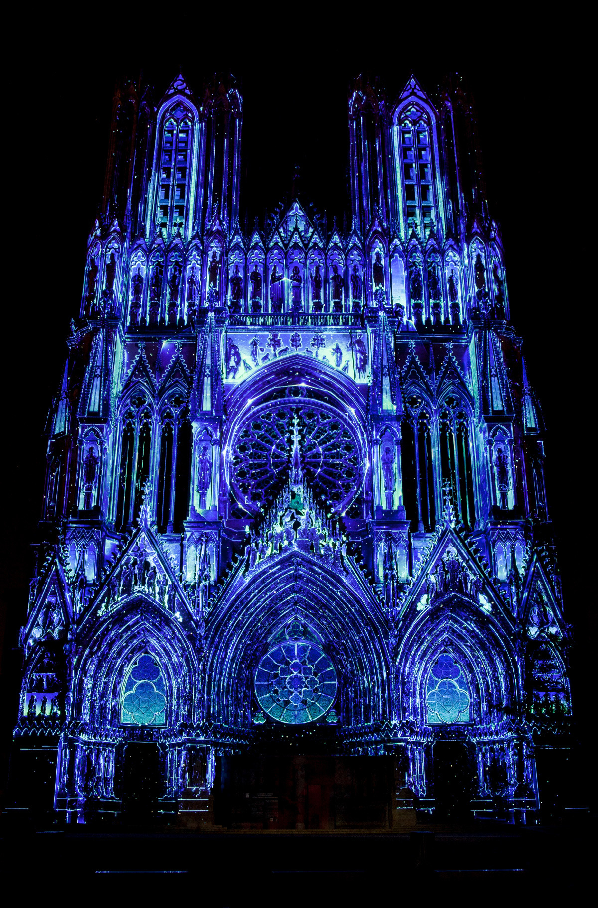 Regalia, spectacle multimédia, son et lumière, cathédrale de Reims, France