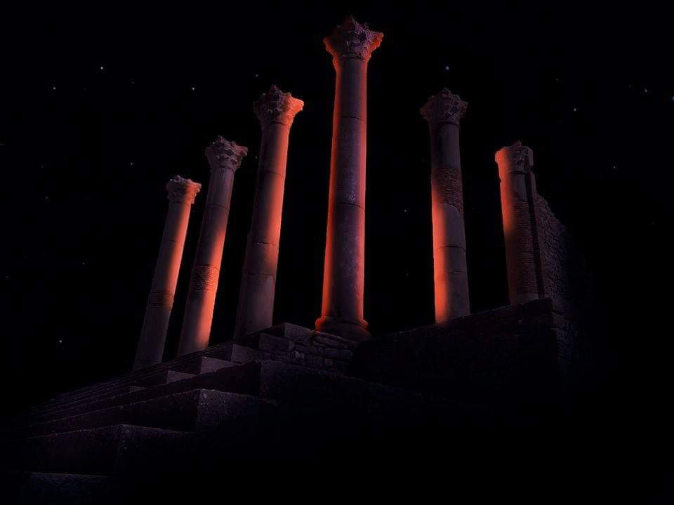 Simulation lumière, capitole, Volubilis, Maroc - Tifawine Light Contest, Illuminate, équipe 11 © Mehdi Chawki et Naoual Basma Koudia