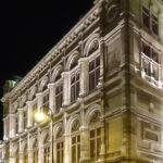 Wiener Staatsoper, éclairage architectural, façade, Opéra d'État, Vienne, Autriche