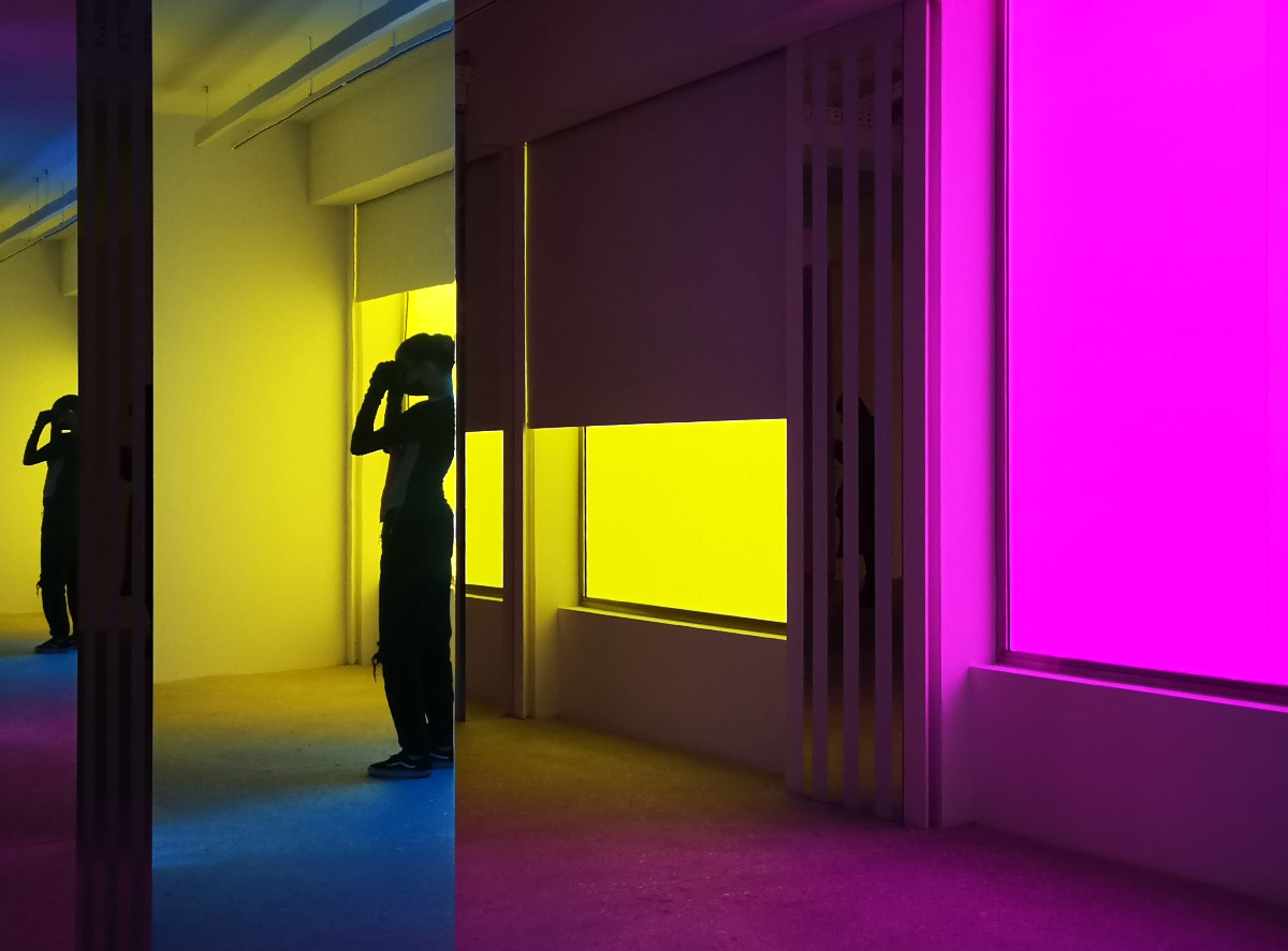 Daniel Buren – Philippe Parreno « Simultanément, travaux in situ et en mouvement », galerie Kamel Mennour, Paris, 2020