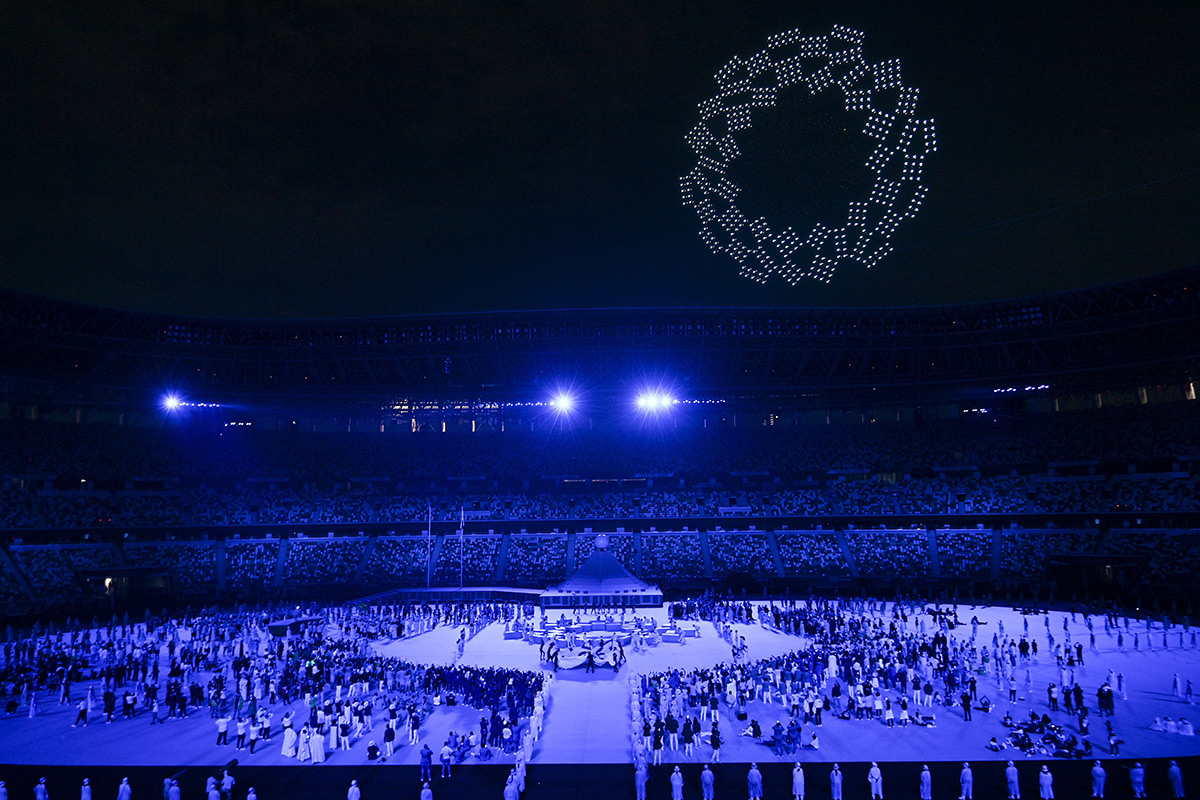 Tokyo 2020, cérémonie d'ouverture, Japon - Drones dans le ciel