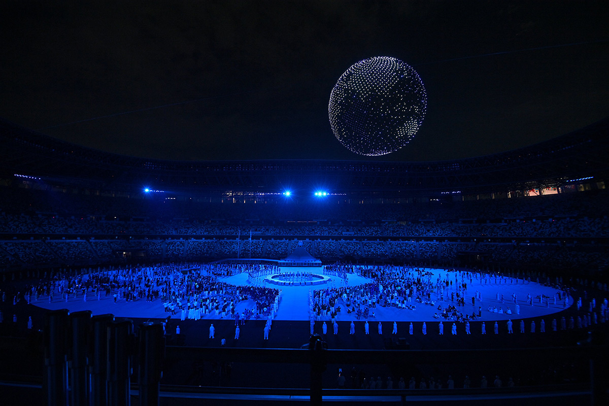 Tokyo 2020, cérémonie d'ouverture, Japon - Drones earth - United By Emotion