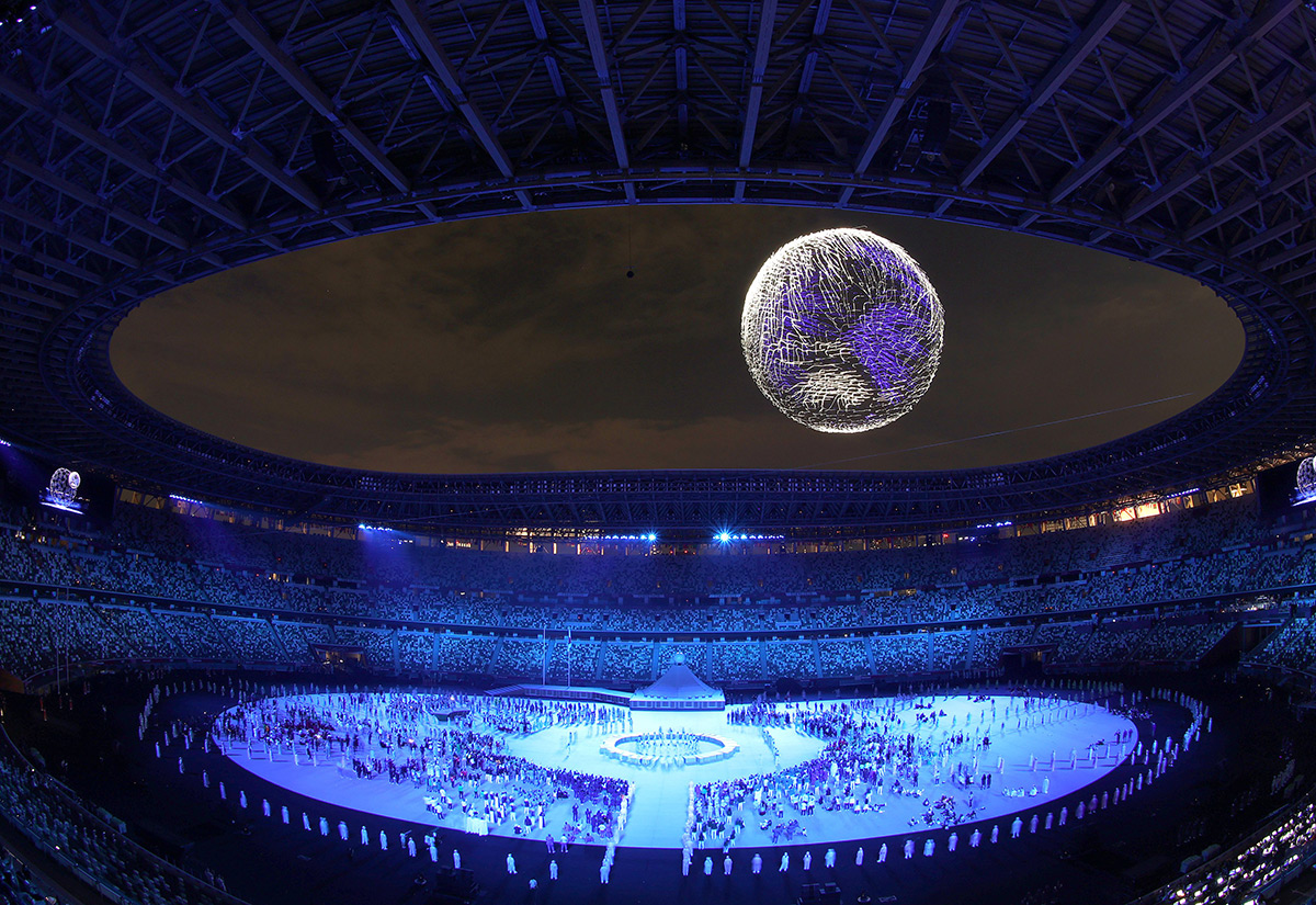 Tokyo 2020, cérémonie d'ouverture, Japon - That's no moon…it's a Tokyo2020 drone display 