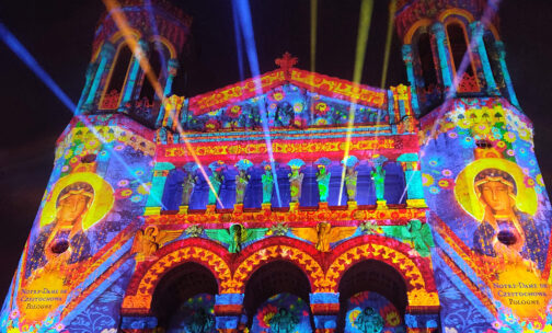 Illumination de Fourvière à Lyon - Région des Lumières