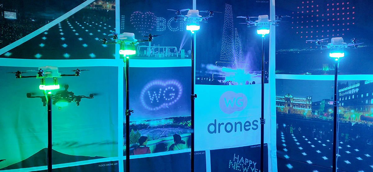 Drones lumineux, light drone, DR001, WG Drones, Mexique