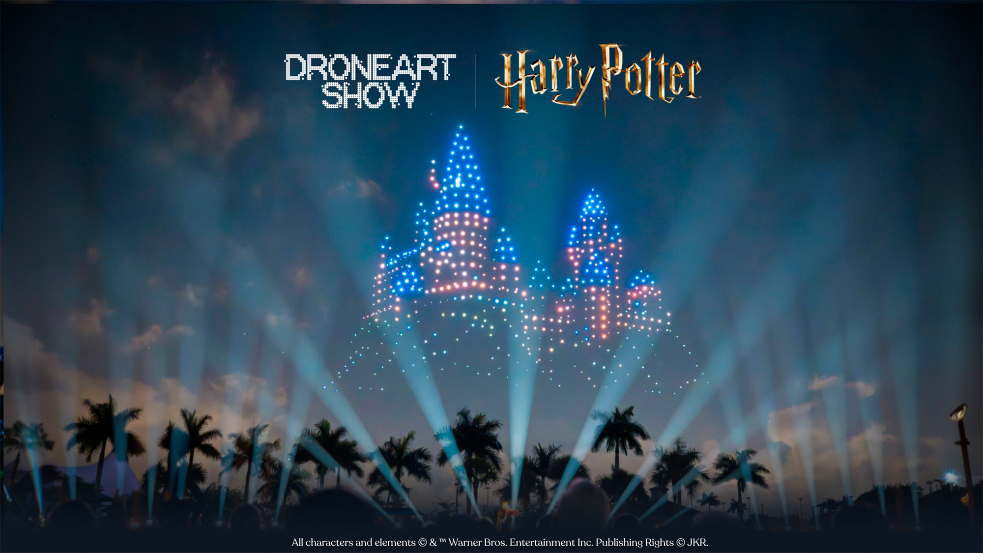 DroneArt Show Harry Potter™ en France à Nantes, Lyon et Bordeaux © Warner Bros, Discovery Global Experiences, Fever