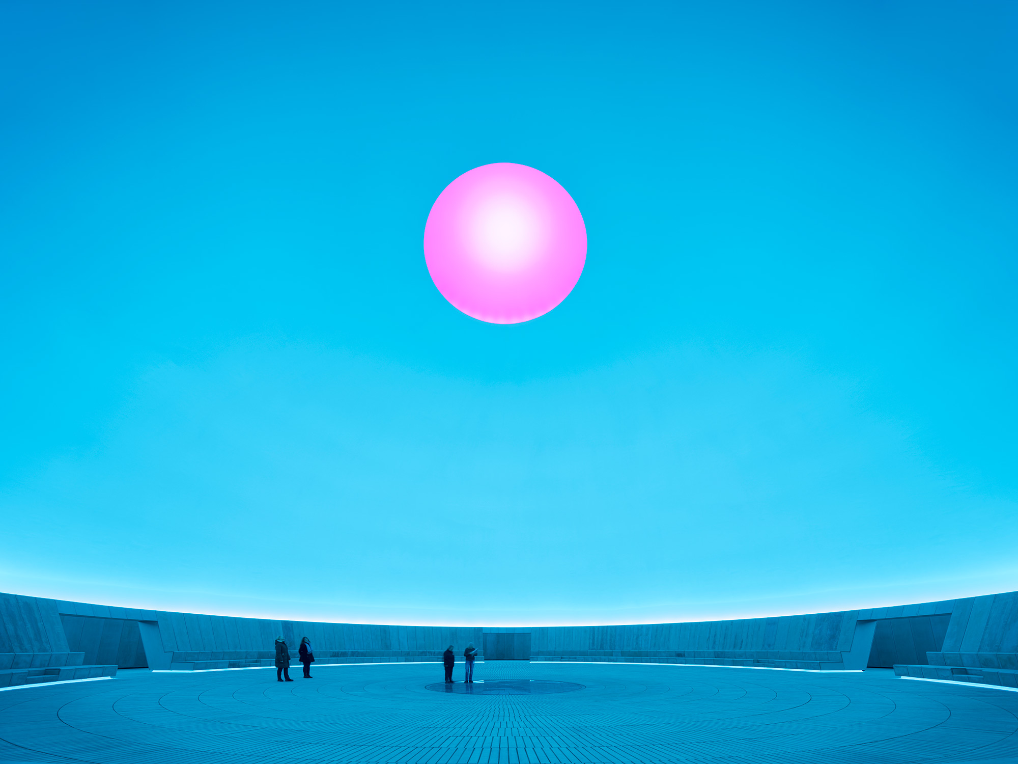 James Turrell Skyspace, As Seen Below, Aarhus, Denmark, 2026 - Dome with outer lid on - Architect Schmidt Hammer Lassen - Photo Florian Holzherr © ARoS 2026 - As Seen Below