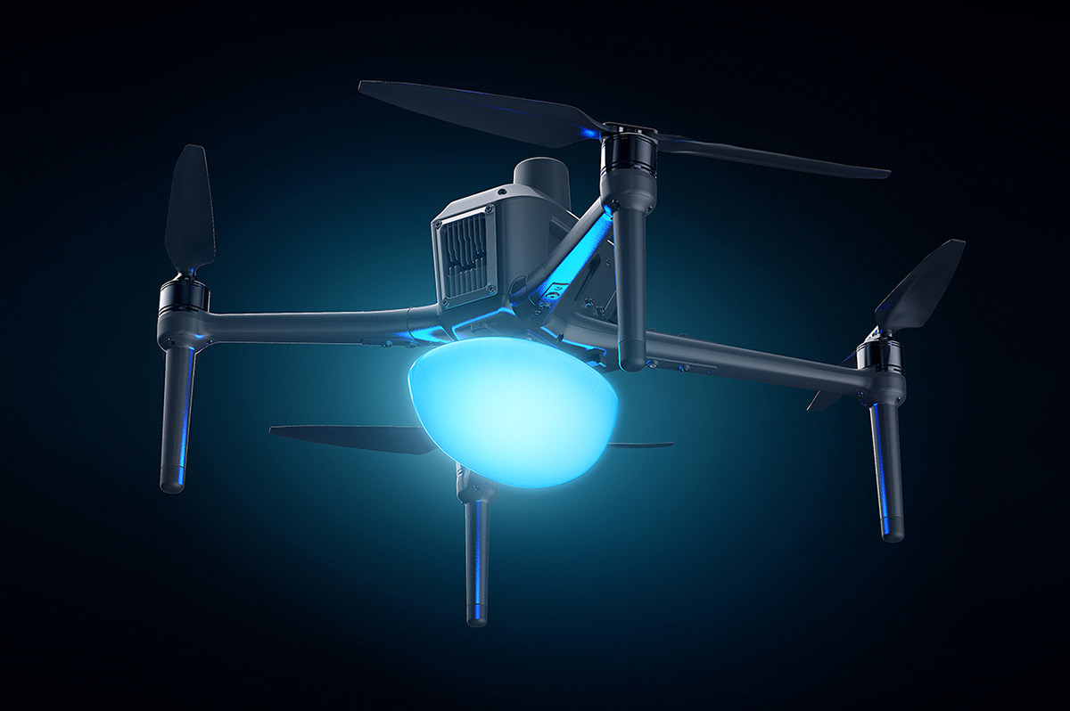 Drone lumineux, conception et technologie, light drone, RiFF, HighGreat, Chine