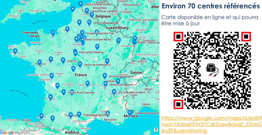 Cartographie des centres de PhotoBioModulation PBM en France