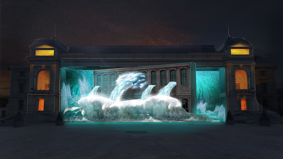 Illumination en vidéo mapping au Jardin des Plantes de Paris