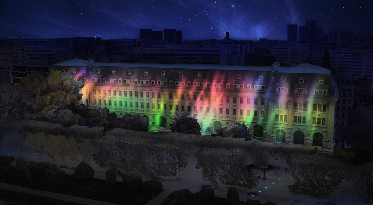 Lumière d'aurores polaires au Jardin des Plantes de Paris